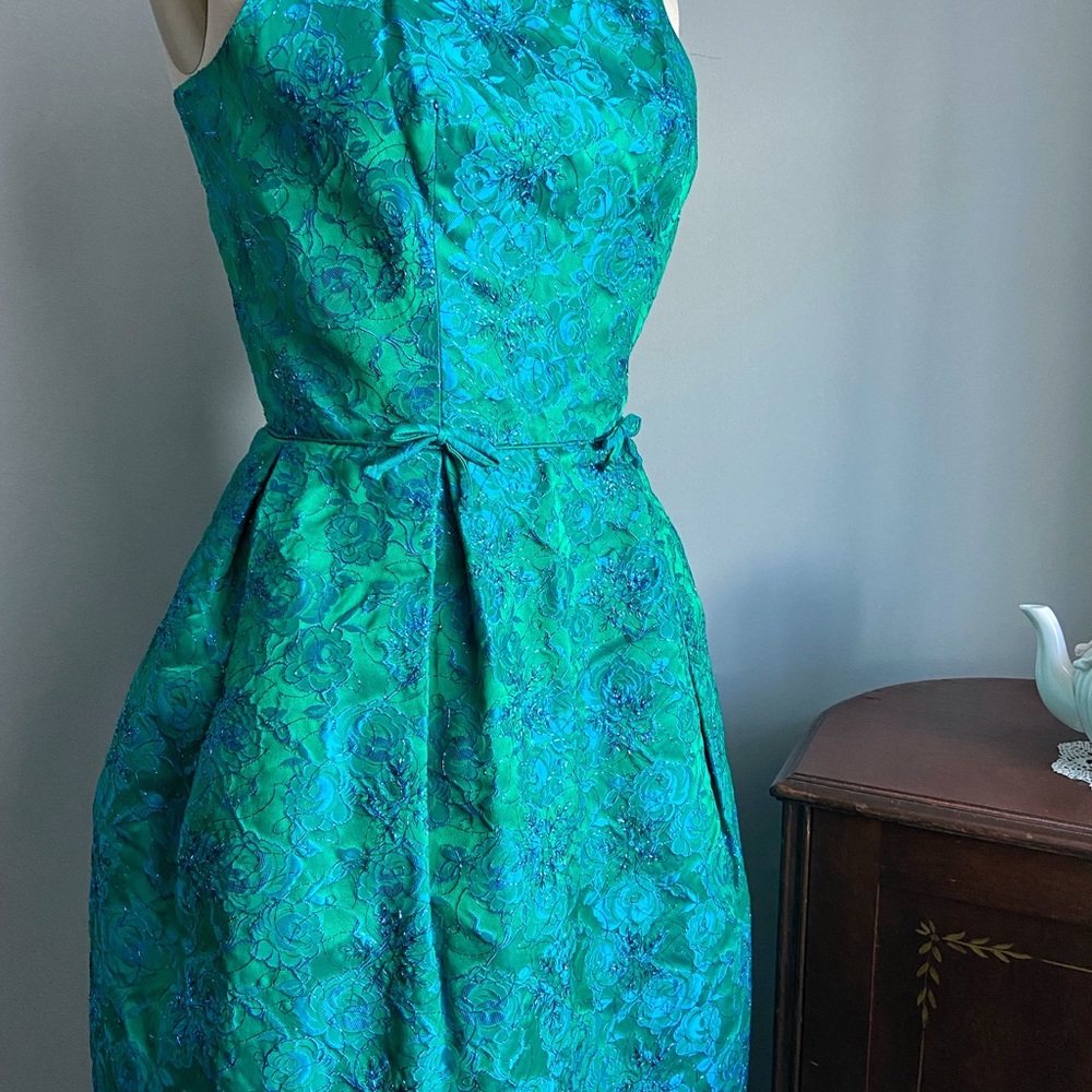 💚SOLD💚Vintage 1955-1963 Union label satin cocktail dress - Picture 5 of 14